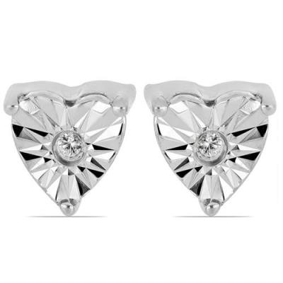 BUY 925 SILVER NATURAL WHITE DIAMOND GEMSTONE EARRINGS
